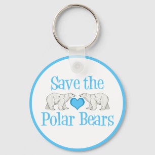 Save Polar Bears Cute Animal Activist Key Ring
