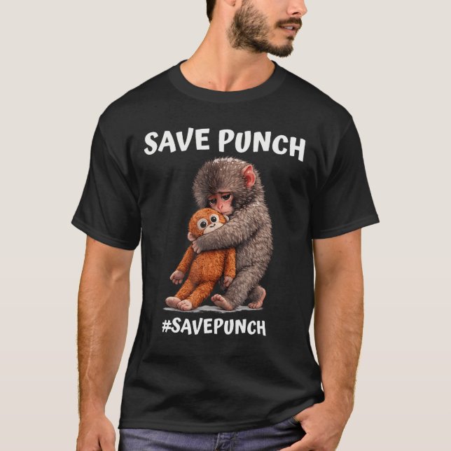 Save Punch Trendy Japanese Macaque T-Shirt (Front)