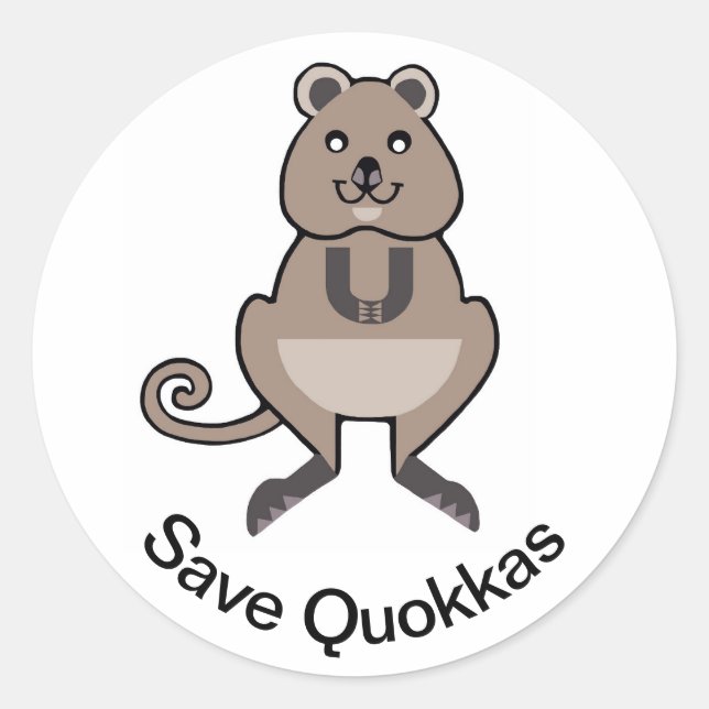 Save QUOKKAS - Wildlife Australia - Nature Classic Round Sticker (Front)