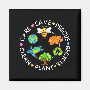 Save rescue recycle clean crayon kids earth day magnet