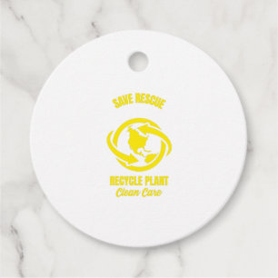 Save rescue recycle plant clean care favour tags