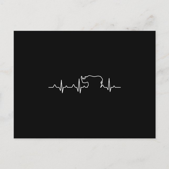 save  rhino day heartbeat t  support wildlife gift postcard (Front)
