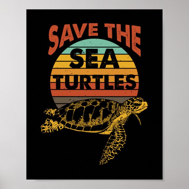 Save Sea Turtle Lover Poster (Front)