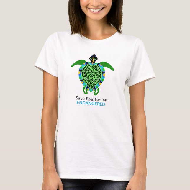  Save Sea TURTLES - Endangered animal graphic T-Shirt (Front)
