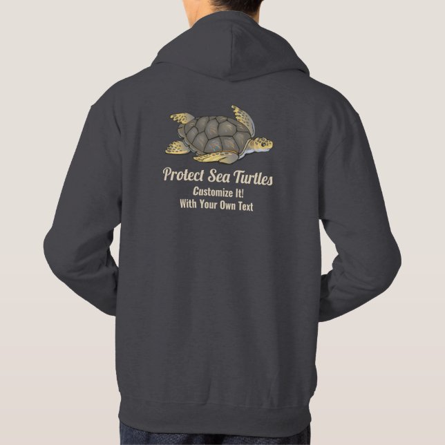 Save Sea Turtles Ocean Wildlife Habitats Climate Hoodie (Back)