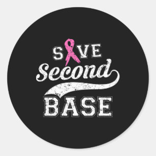 Save Second Byse Pink Ribbon Breast Cancer Awarene Classic Round Sticker