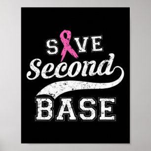 Save Second Byse Pink Ribbon Breast Cancer Awarene Poster