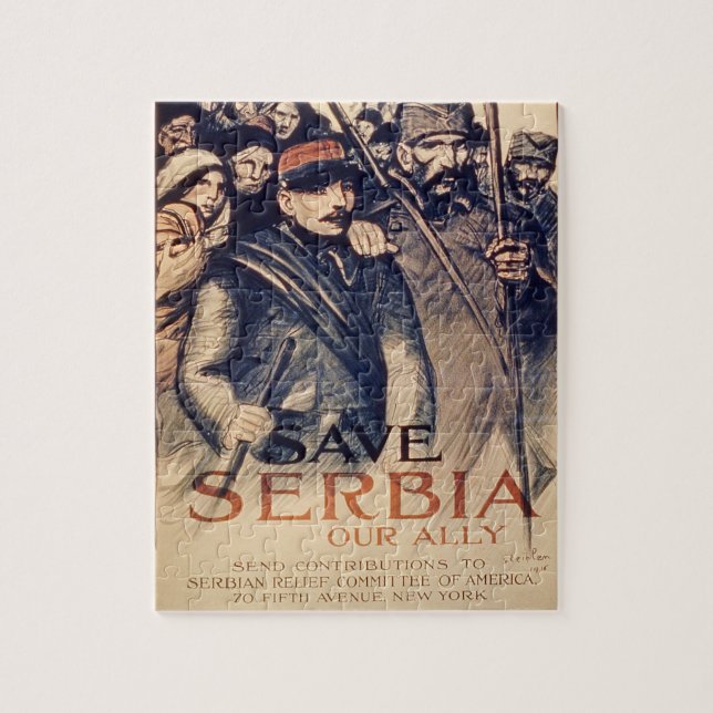 'Save Serbia Our Ally', poster, 1915 (litho) Jigsaw Puzzle (Vertical)