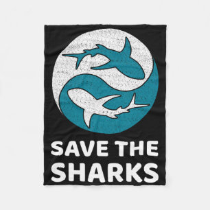 Save Sharks Clean Sea Save Nature Clean Oceans Day Fleece Blanket