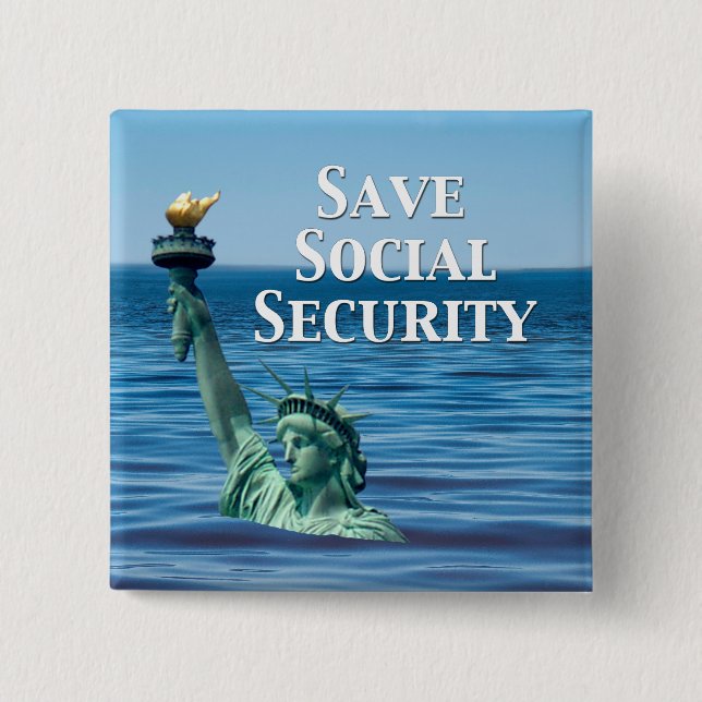 Save Social Security 15 Cm Square Badge (Front)