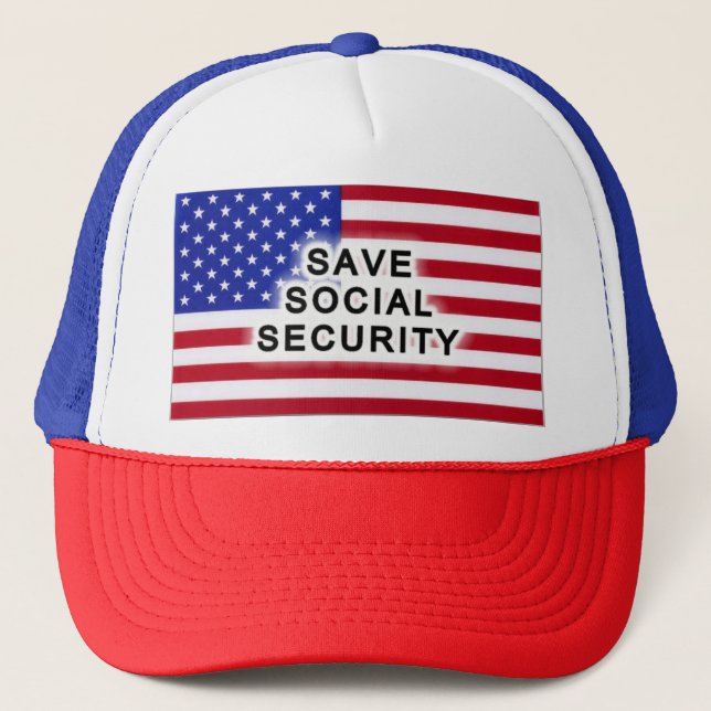 Save Social Security - American flag Trucker Hat (Front)