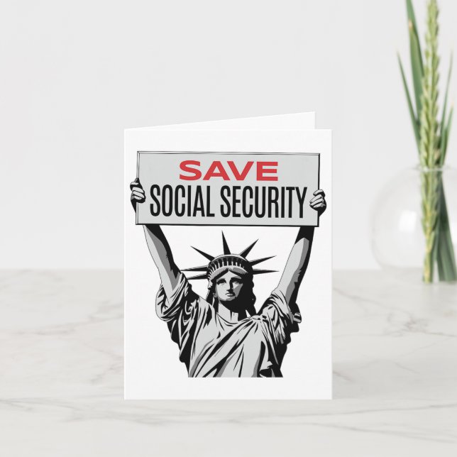Save Social Security -statue Of Liberty - Resist T Card (Front)
