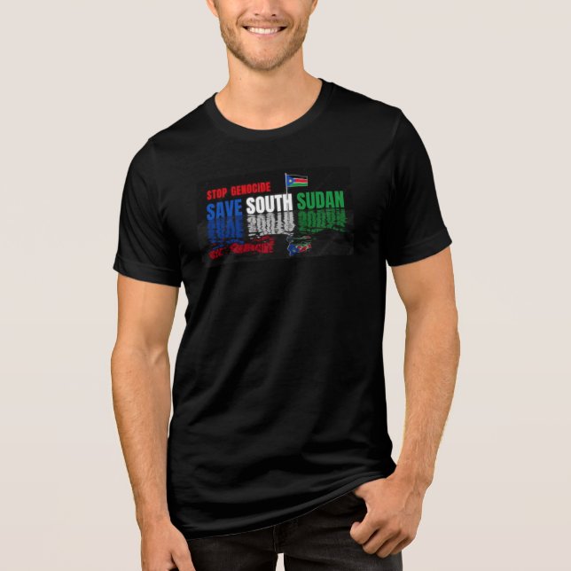 Save South Sudan - Stop Genocide Advocacy T-Shirt Tri-Blend Shirt (Front)