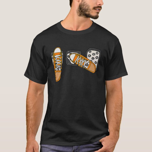Save Stick Shift Gas Pedals Heel Toe Gear Race Car T-Shirt (Front)