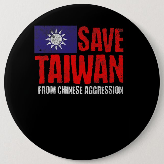 Save Taiwan Anti War Pro Peace Taiwan Flag 6 Cm Round Badge (Front)