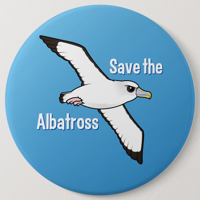 Save the Albatross (flight) 6 Cm Round Badge (Front)