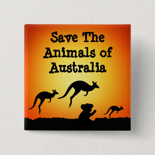 Save The Animals of Australia 15 Cm Square Badge