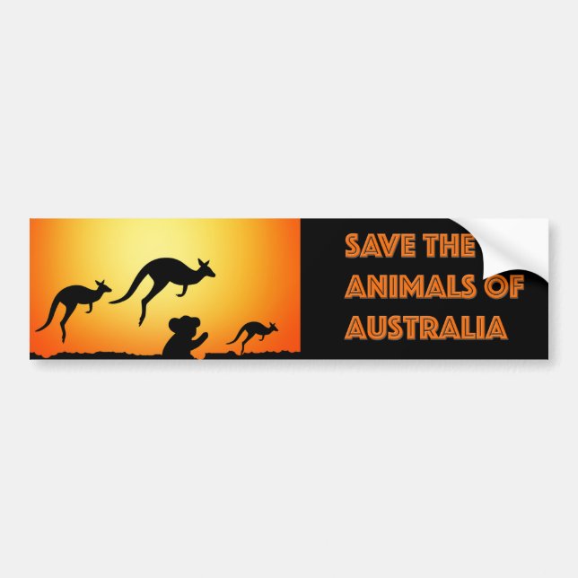 Save The Animals of Australia Bumper Sticker (Front)