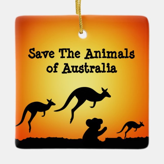 Save The Animals of Australia Ceramic Ornament (Front)