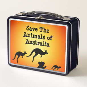 Save The Animals of Australia Metal Lunch Box