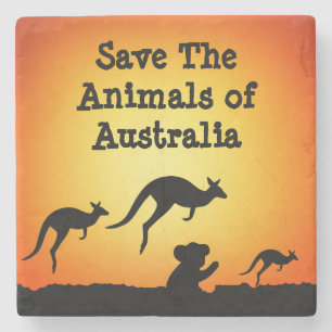 Save The Animals of Australia Stone Coaster