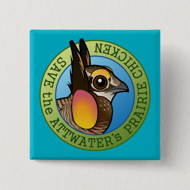 Save the Attwater's Prairie Chicken 15 Cm Square Badge (Front)