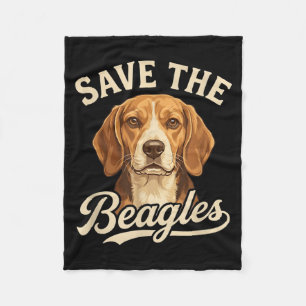 Save The Beagles Cute Dog Lover Design Fleece Blanket