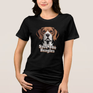 Save the Beagles Dog Lovers Tri-Blend Shirt