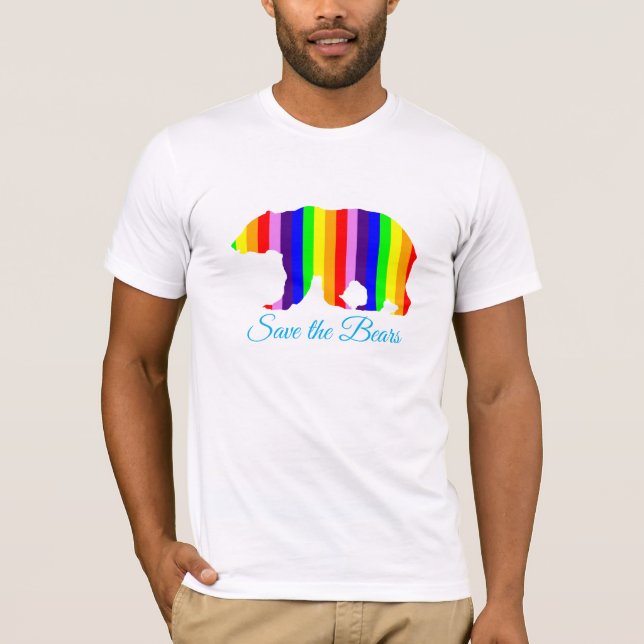 Save the Bears Big Gay Bear Pride Humour T-Shirt (Front)