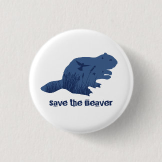 Save the Beaver Eco pin button