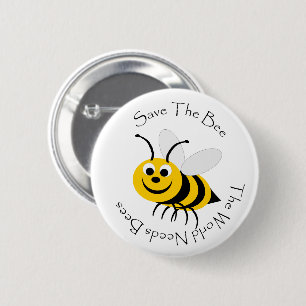 Save The Bee Design 6 Cm Round Badge