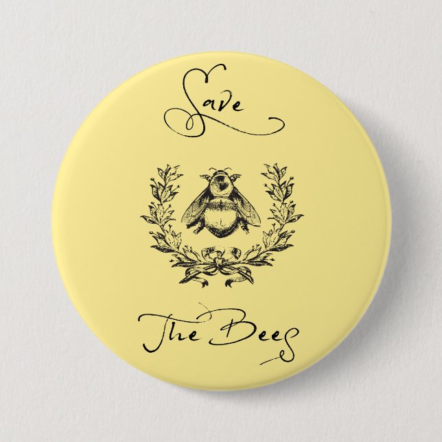 Save the Bees 7.5 Cm Round Badge (Front)