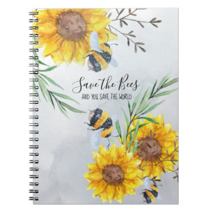 Save The Bees And You Save The World Personalised Notebook