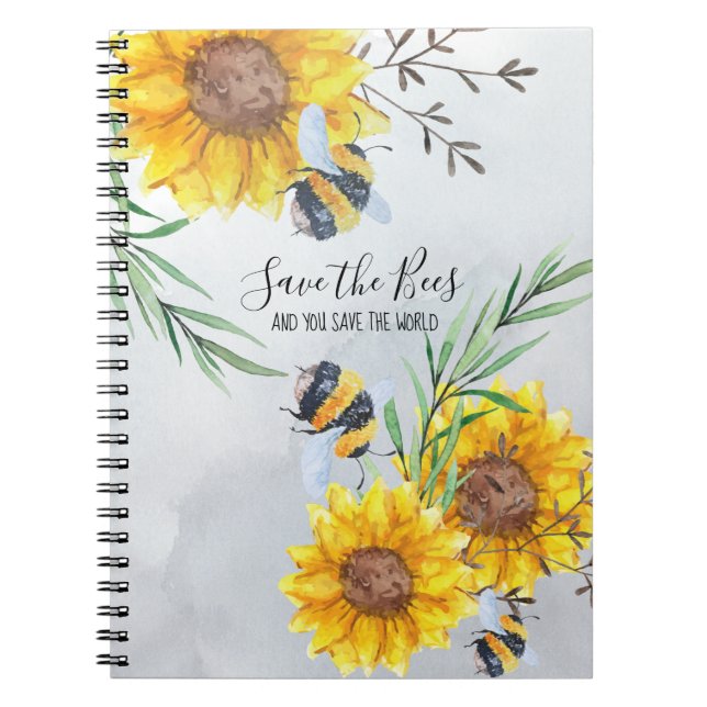 Save The Bees And You Save The World Personalised Notebook (Front)