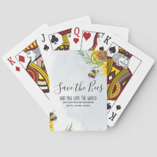 Save The Bees And You Save The World Personalised Playing Cards