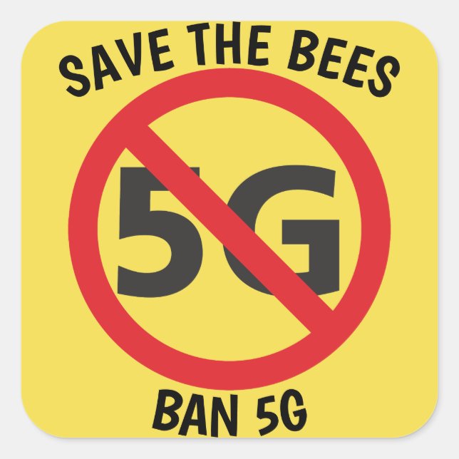 Save the Bees, Ban 5G sticker (Front)