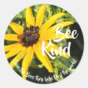 Save the bees "Bee Kind" Classic Round Sticker