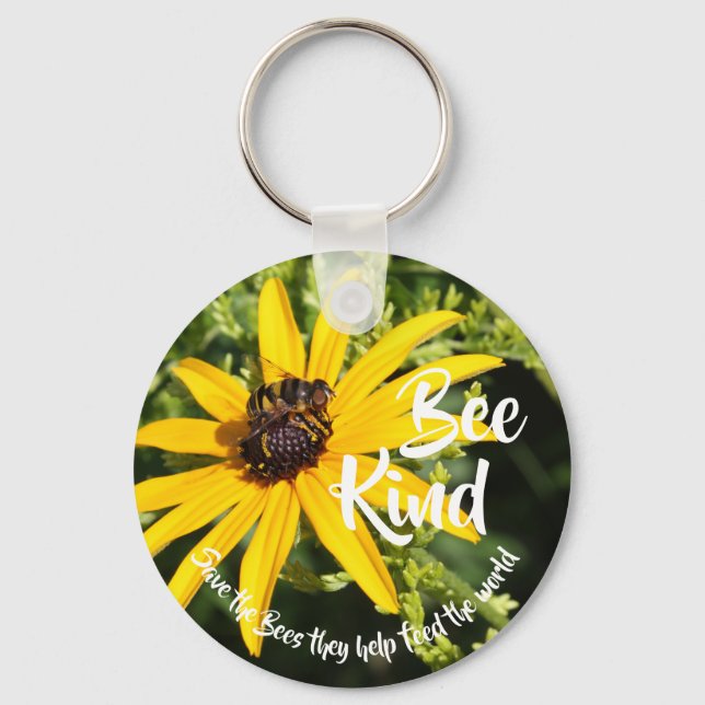 Save the Bees "Bee Kind" Key Ring (Front)