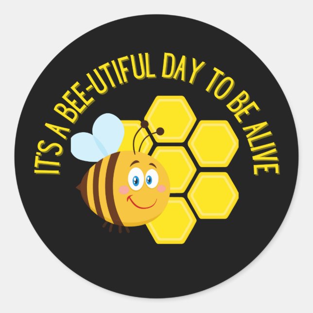 Save the Bees BEE Slogan Quotes Awareness Gifts Classic Round Sticker (Front)