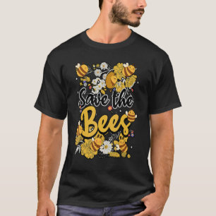 Save the bees Beekeeper cute honey bee costume whi T-Shirt