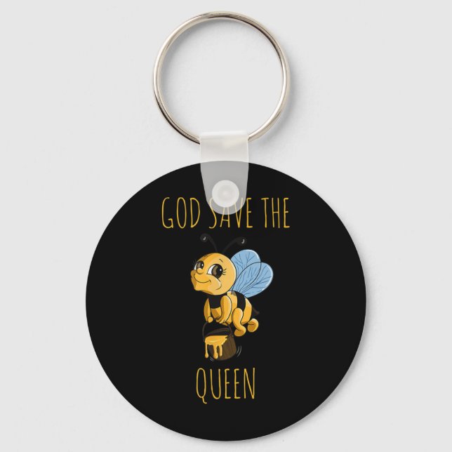 Save The Bees Beekeeper Environmental Protection _ Key Ring (Front)