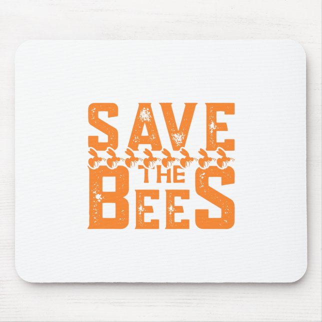 Save The Bees-bees-bee-nature-yellow-cute Mouse Pad (Front)