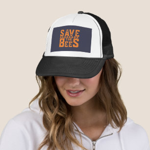 Save The Bees-bees-bee-nature-yellow-cute Trucker Hat