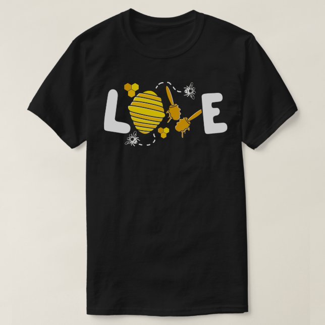 Save the Bees Bumblebee Love Bees T-Shirt (Design Front)