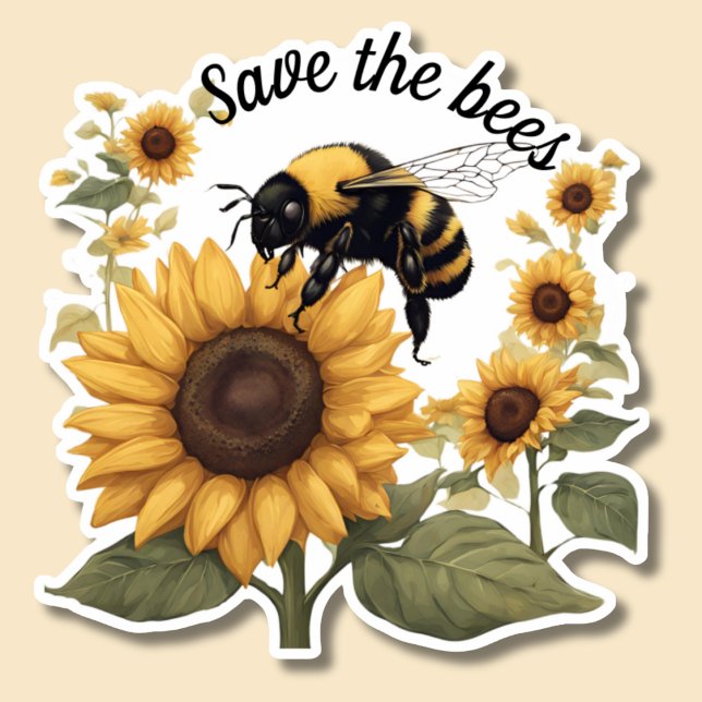 Save the Bees Bumblebee & Sunflowers Waterproof   (Creator Uploaded)