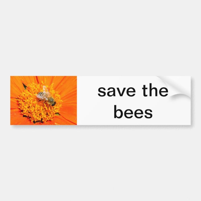 save the bees bumper sticker (Front)