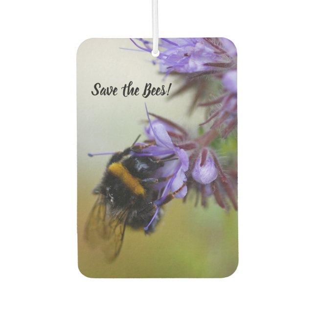 "Save the Bees!" Car Air Freshener (Front)