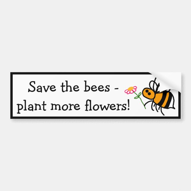 Save the bees car bumber sticker (Front)
