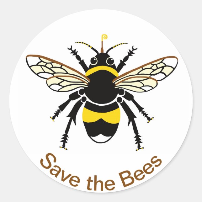 Save the BEES -Conservation - Endangered species Classic Round Sticker (Front)
