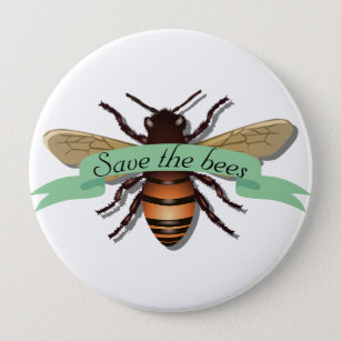 Save the Bees Conservation Environment Button